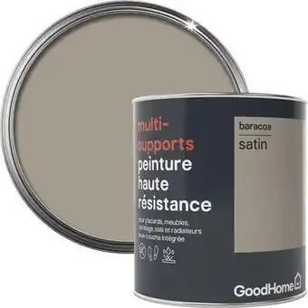 Brico Dépôt Goodhome peinture haute résistance multi-supports acrylique satin marron baracoa 0,75 l offre