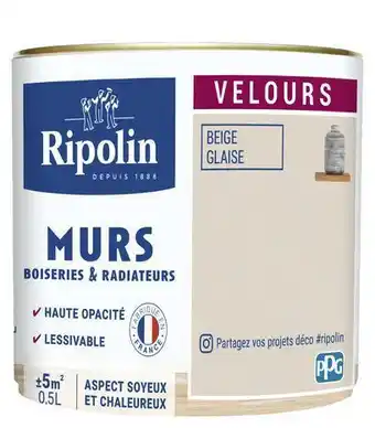 Brico Dépôt Ripolin peinture intérieur velours 0,5 l beige glaise offre