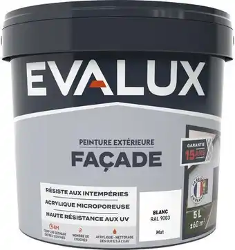 Brico Dépôt Evalux peinture façade 5 l blanc mat offre