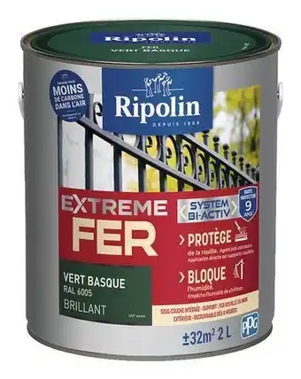 Brico Dépôt Ripolin peinture métal extérieur brillant 2 l vert basque offre