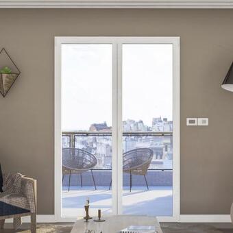 Brico Dépôt Goodhome porte-fenêtre aluminium blanc 2 vantaux h.215 x l.100 cm offre