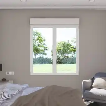 Brico Dépôt Goodhome fenêtre aluminium blanc oscillo-battante 2 vantaux + volet roulant h.115 x l.100 cm offre