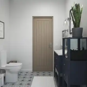 Goodhome bloc-porte "cottage" plaqué chêne gauche - l. 83 cm