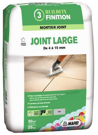 Brico Dépôt Mapei mortier joint large pour sols et murs, intérieurs et extérieurs - gris - 25 kg offre