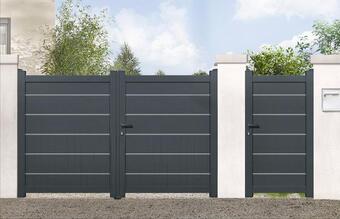 Brico Dépôt Portail aluminium battant gris anthracite "amarante" - l. 3,50 x h. 1,80 m offre