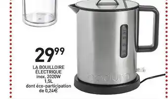 Stokomani Bouilloire électrique Inox Bodum offre