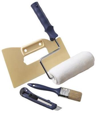 Brico Dépôt Pack application fibre de verre (1 rouleau, 1 cutter, 1 pinceau plat et 1 couteau à maroufler) offre