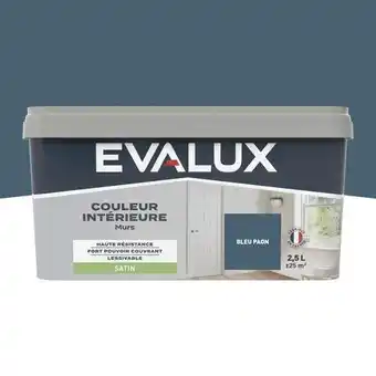 Brico Dépôt Evalux peinture mur intérieur satin 2,5 l bleu paon offre