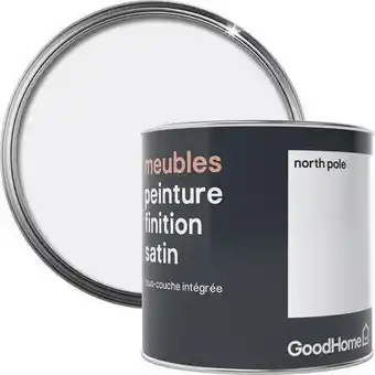 Brico Dépôt Goodhome peinture de rénovation meubles acrylique satin blanc north pole 0,5 l offre