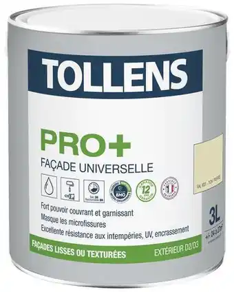 Brico Dépôt Tollens peinture façade ton pierre mat tollens pro 3l offre