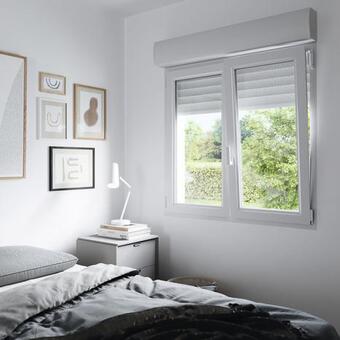 Brico Dépôt Goodhome fenêtre pvc blanc oscillo-battante 2 vantaux + volet roulant h.155 x l.90 cm offre