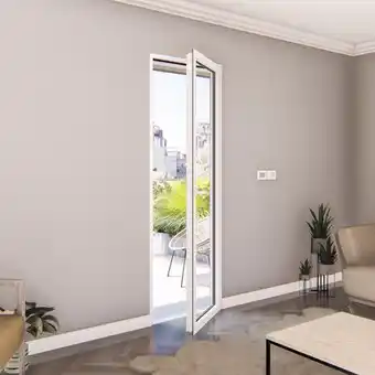Brico Dépôt Goodhome porte-fenêtre aluminium blanc 1 vantail gauche h.205 x l.80 cm offre