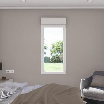 Brico Dépôt Goodhome fenêtre aluminium blanc oscillo-battante 1 vantail gauche + volet roulant h.75 x l.40 cm offre