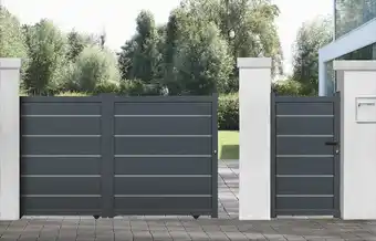 Brico Dépôt Portail coulissant aluminium gris anthracite "aracaju" - l. 3,75 x h. 1,76 m offre