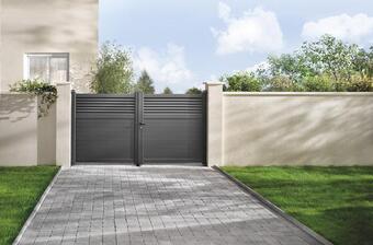 Brico Dépôt Portail aluminium battant gris anthracite "vento" - l. 3,50 m x h. 1,60 m offre