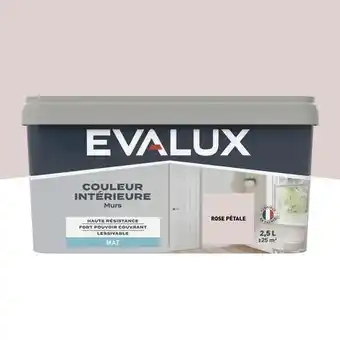 Brico Dépôt Evalux peinture mur intérieur mat 2,5 l rose pétale offre