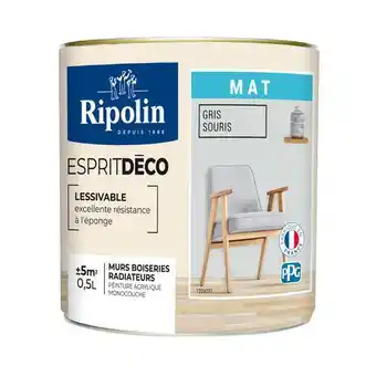 Brico Dépôt Ripolin peinture mur intérieur mat 0,5 l gris souris offre
