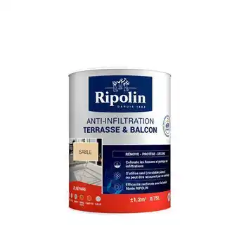 Brico Dépôt Ripolin anti-infiltration terrasse & balcon "ripolin" - sable - 0,75l offre