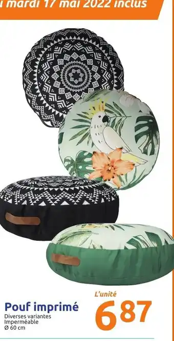 Action Pouf imprimé offre