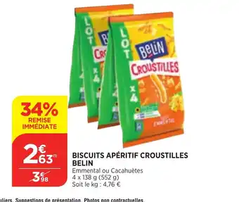 Bi1 Biscuits Apéritif Croustilles Belin offre