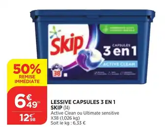 Bi1 Lessive Capsules 3 En 1 Skip offre