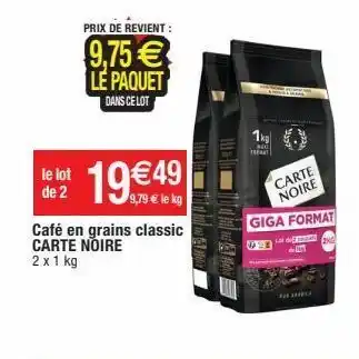 Migros Café en grains carte noire offre