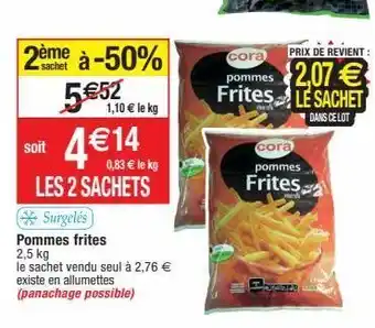 Frites surgelées cora
