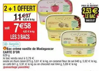 Migros Crème à la vanille carte d'or offre