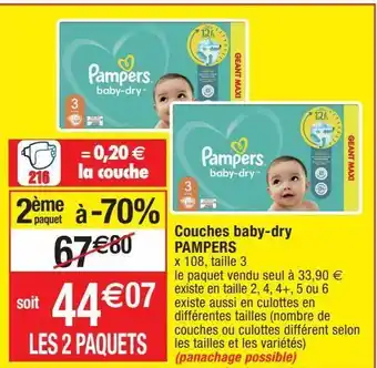 Migros Couches pampers offre
