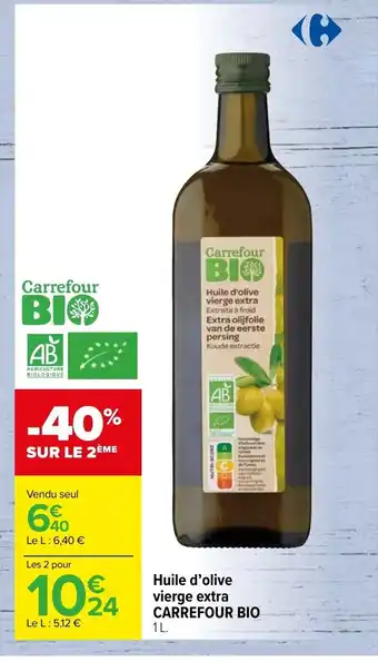 Carrefour Huile d'olive vierge extra Carrefour Bio offre