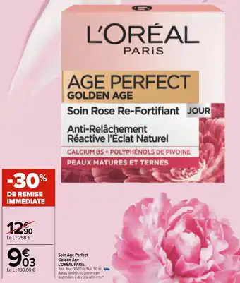 Carrefour Market L’oréal paris soin age perfect golden age offre