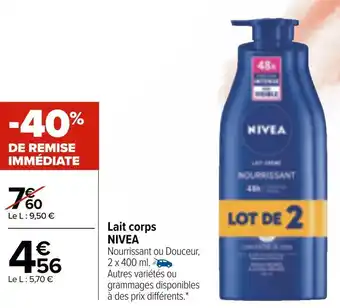 Carrefour Market Nivea lait corps offre