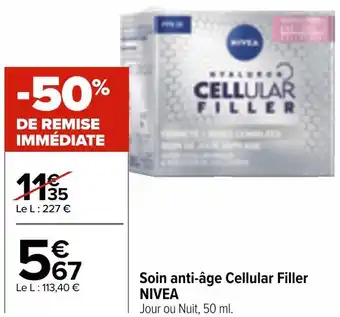 Carrefour Market Nivea soin anti-âge cellular filler offre