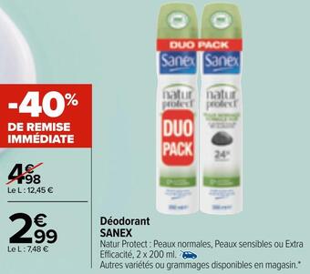 Carrefour Market Sanex déodorant offre