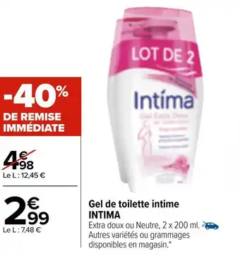 Carrefour Market Intima gel de toilette intime offre