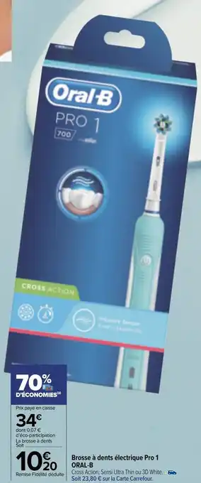 Carrefour Market Oral-b brosse à dents électrique pro 1 offre