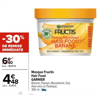 Carrefour Market Garnier masque fructis hair food offre