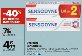 Carrefour Market Sensodyne dentifrice offre