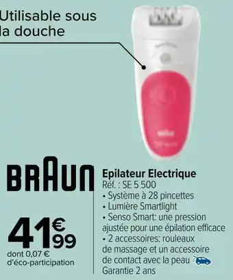 Carrefour Market Braun epilateur electrique offre