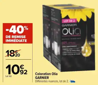 Carrefour Market Garnier coloration olia offre
