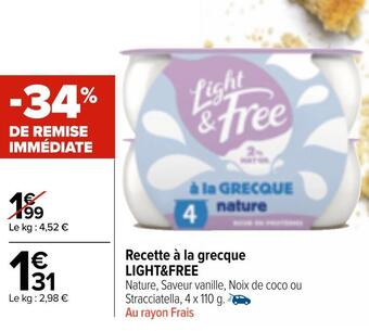 Carrefour Market Light&free recette à la grecque offre