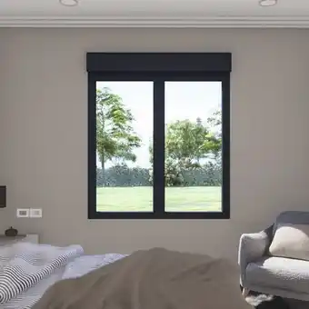 Brico Dépôt Goodhome fenêtre aluminium gris oscillo-battante 2 vantaux + volet roulant h.95 x l.120 cm offre
