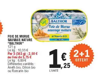 E.Leclerc Foie De Morue Sauvage Nature offre