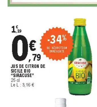 E.Leclerc Jus De Citron De Sicile Bio offre