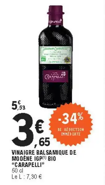 E.Leclerc Vinaigre Balsamique De Modène Igp Bio offre