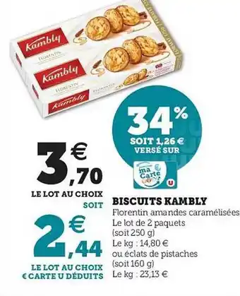 Hyper U Biscuits Kambly offre