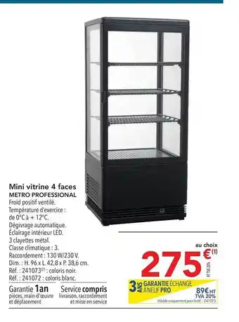 METRO Mini Vitrine 4 Faces Metro Professional offre