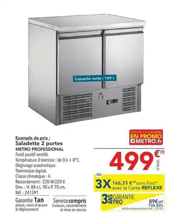 METRO Saladette 2 Portes Metro Professional offre