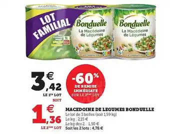 Super U Mecedoine De Legumes Bonduelle offre