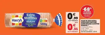 U Express Pain De Mie Extra Moelleux Nature Sans Sucre Ajoutés Harrys -68% De Remise Immédiate Sur Le 2ème Produit offre